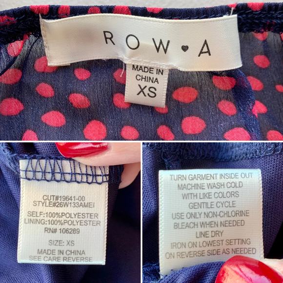 Row A Ruffle Tiered Polka Dot Strappy Chiffon Mini Dress Size XS - Picture 8 of 8